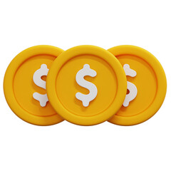 3D Gold Dollar Coin Icon