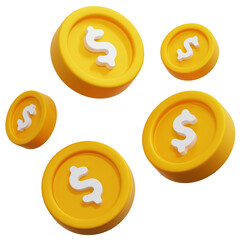 Obraz premium 3D Gold Dollar Coin Icon