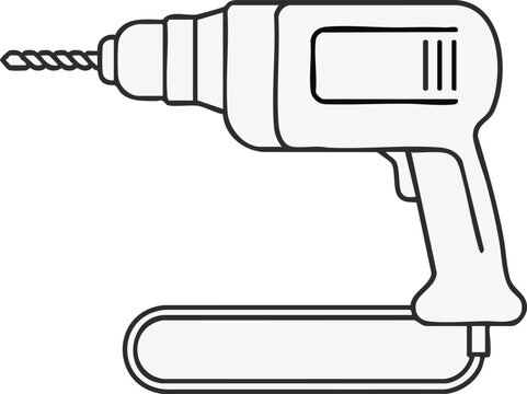 black and white drill tool clip art preview