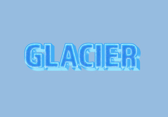 Blue Font Ice Text Effect Frozen Glacier 3D Bold