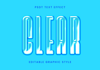 Blue Glossy Glass Font Clear Shiny Text Effect