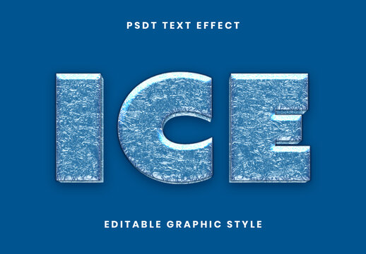 Blue Frost Font Ice 3D Frozen Bold Text Effect
