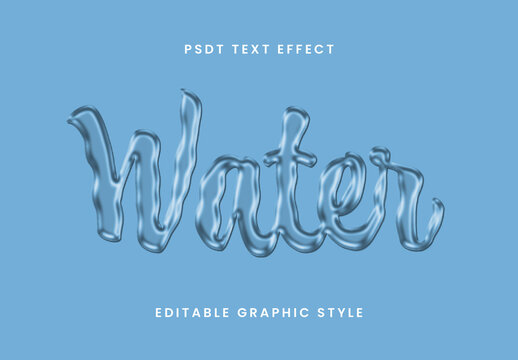 Blue Water Font Liquid Script Glossy Text Effect