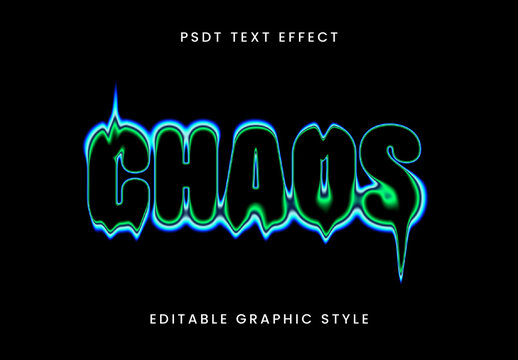 Green And Blue Toxic Neon Drip Font Horror Glowing Text Effect