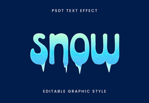 Blue Snow Glitter Font Frozen Winter Drip Text Effect