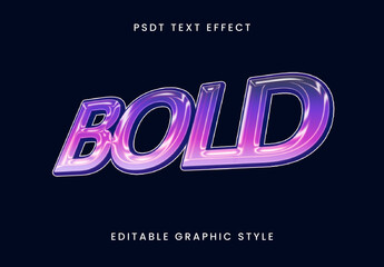 Purple And Pink Glossy 3D Font Bold Retro Chrome Text Effect
