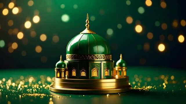 Green mosque dome illustration