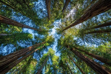 Sunlight filtering through a dense forest canopy
