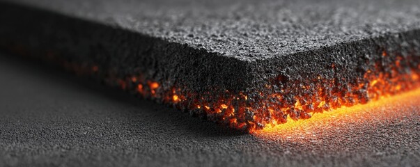 Molten rock slab close up