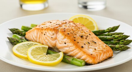 Delicious Baked Salmon with Asparagus and Lemon A Healthy Meal