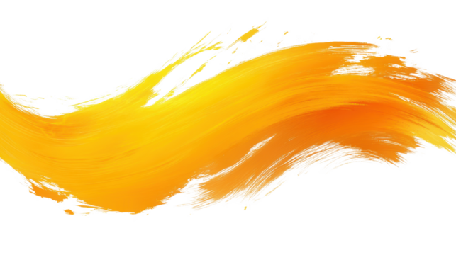 The image displays an abstract design featuring a prominent yellow brush stroke or paint smear on white background