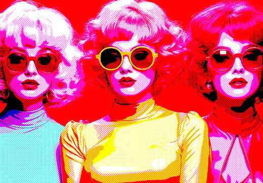 Red And Yellow Retro Comic Magazine Halftone Photo Effect