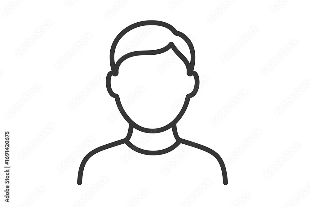 Poster faceless person profile icon. user avatar silhouette. anonymous unknown human head pictogram. minima