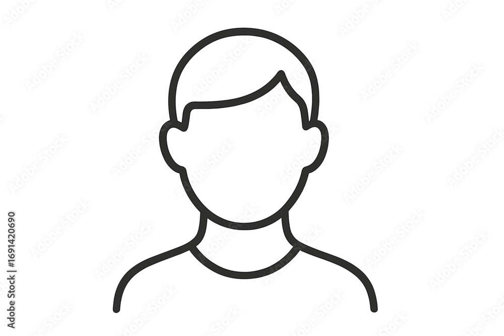 Poster faceless person profile icon. user avatar silhouette for web or app. anonymous unknown human. simple