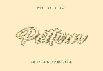 Beige Beadwork Font Stitched Script Fabric Text Effect
