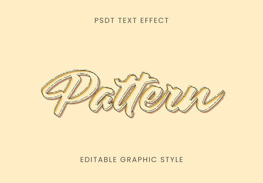Beige Beadwork Font Stitched Script Fabric Text Effect