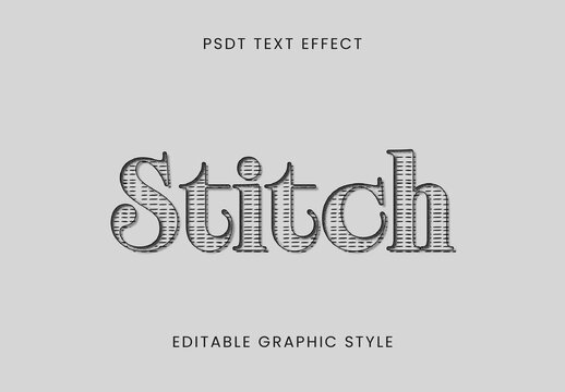 Black Beadwork Font Stitched Embroidery Text Effect