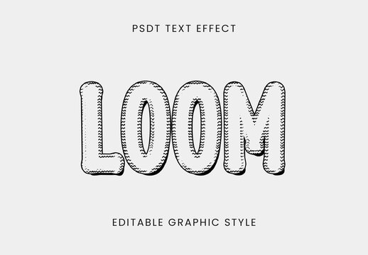 Black Beadwork Font Thread Outline Stitched Text Effect