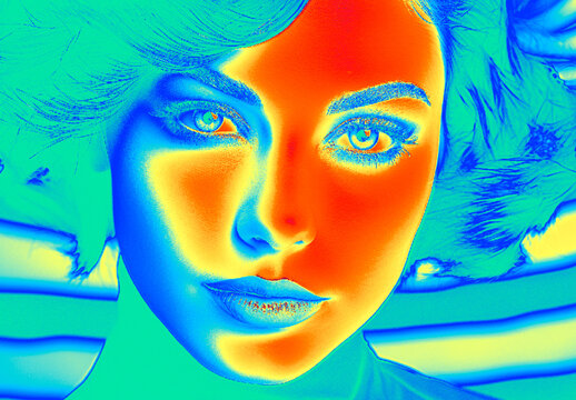 Blue And Red Solarized Photo Effect