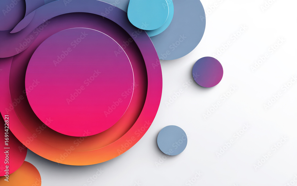 Aufkleber colorful overlapping circular shapes with gradient effects