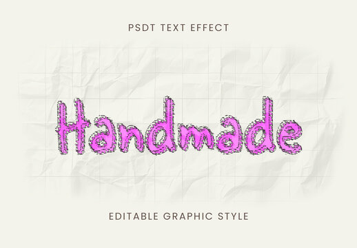 Pink Beadwork Font Embroidered Craft Handmade Text Effect
