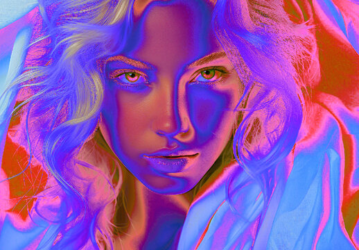 Red And Blue Solarized Photo Effect