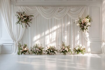 Elegant white floral backdrop