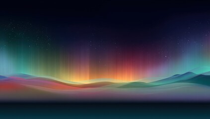 Abstract aurora borealis landscape