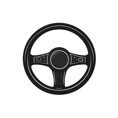 Classic Black Leather Steering Wheel - Vintage Automotive Icon.