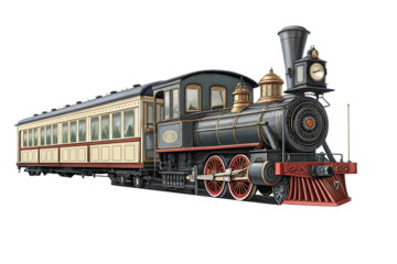 Vintage train on AI generated by PNG