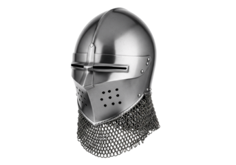 Medieval Knight's Helmet with Chainmail