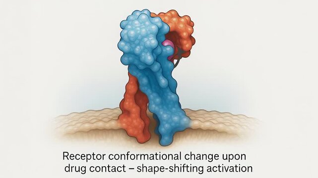 New drug interaction triggers receptor conformational change and activation molecular biology enabling targeted treatment and biological response