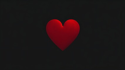 A striking red heart against a dark background, representing deep emotions and passion.