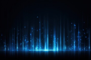 Abstract digital graphic with glowing blue lines and particles