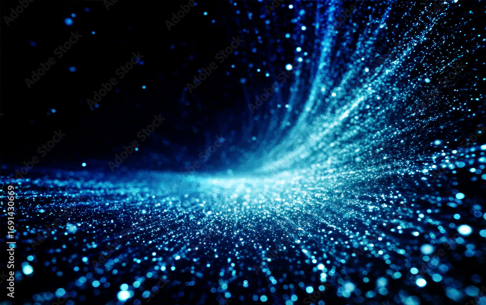 Aufkleber vibrant blue glittering particles creating a dynamic visual effect