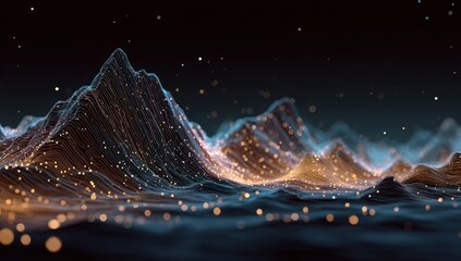 Abstract digital mountain range landscape