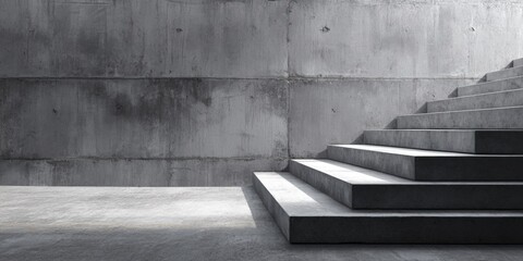 Modern concrete steps and wall