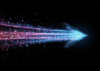 Abstract arrow with shimmering particles
