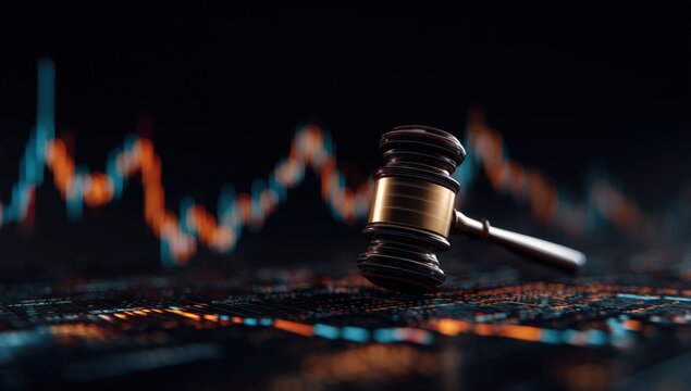 Gavel on financial chart