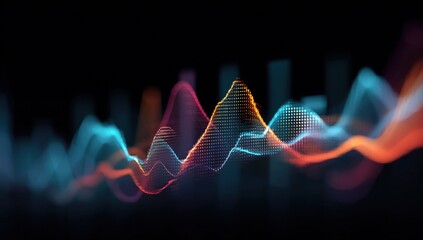 Abstract data visualization with vibrant color gradients