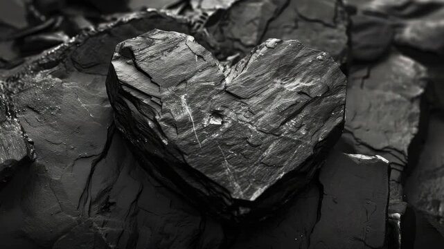 A heart formed from rocks.