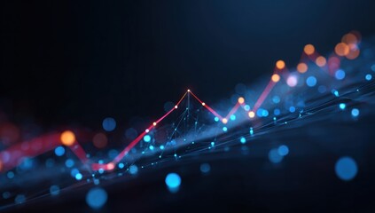 Abstract data visualization of rising trends