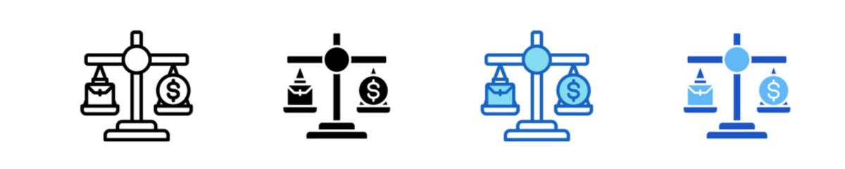Balanced Scales  Icon Set Multiple Style Collection