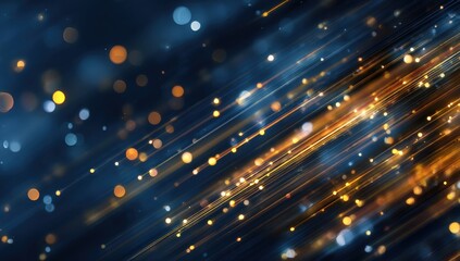 Abstract digital art with diagonal streaks of light and bokeh