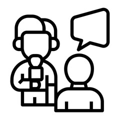 journalist Line Icon