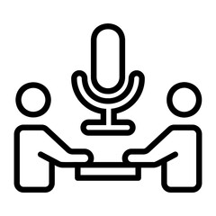 journalist Line Icon