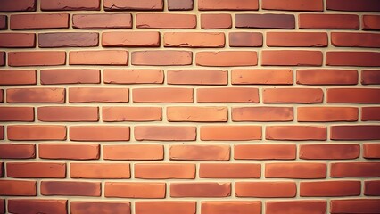 Close-up view of a textured red brick wall with warm vintage tones and even lighting.