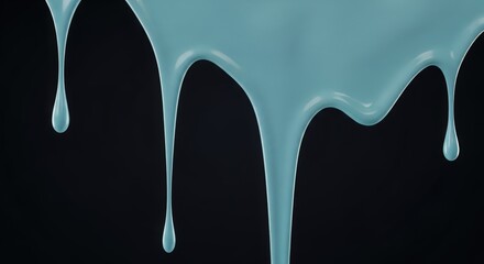 Dripping blue paint against a dark background, creating a smooth and glossy texture