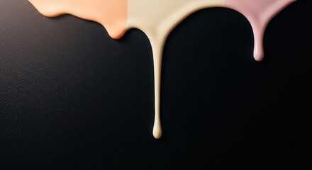 Dripping paint in pastel colors against a dark background, creating an artistic and modern aesthetic