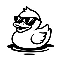 Cool Duck Vector Logo – Cartoon Duck with Sunglasses – Fun Mascot Design for Branding and Stickers